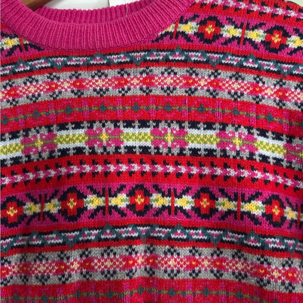 Brooks Brothers Pink Multicolor Patterned Sweater